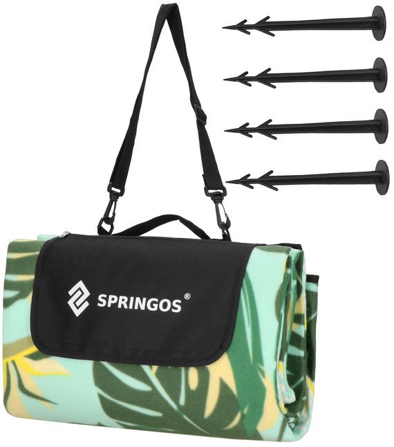 Koc piknikowy plażowy 200x200 cm na biwak kemping mata z izolacją UNIWERSALNY