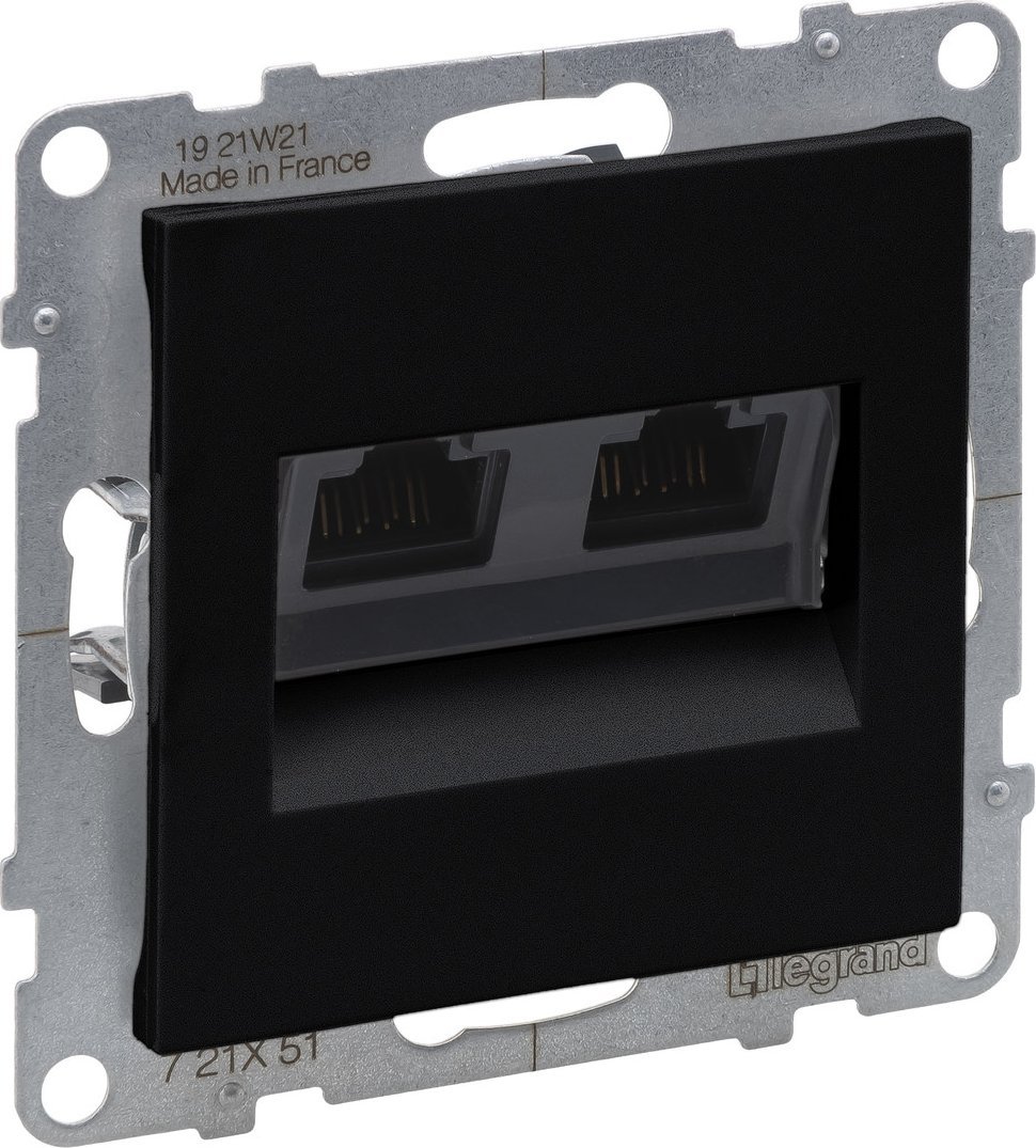 Legrand Gniazdo 2XRJ45/kat 5E UTP, CZARNY SUNO