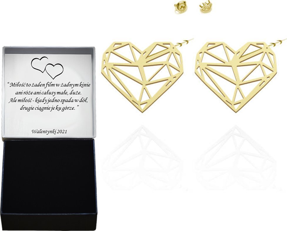 Radziszewska Jewellery Kolczyki Pozłacane Serce Ażurowe
