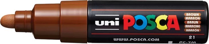 Uni Marker Do Każdej Powierzchni POSCA PC-7M BRĄZOWY