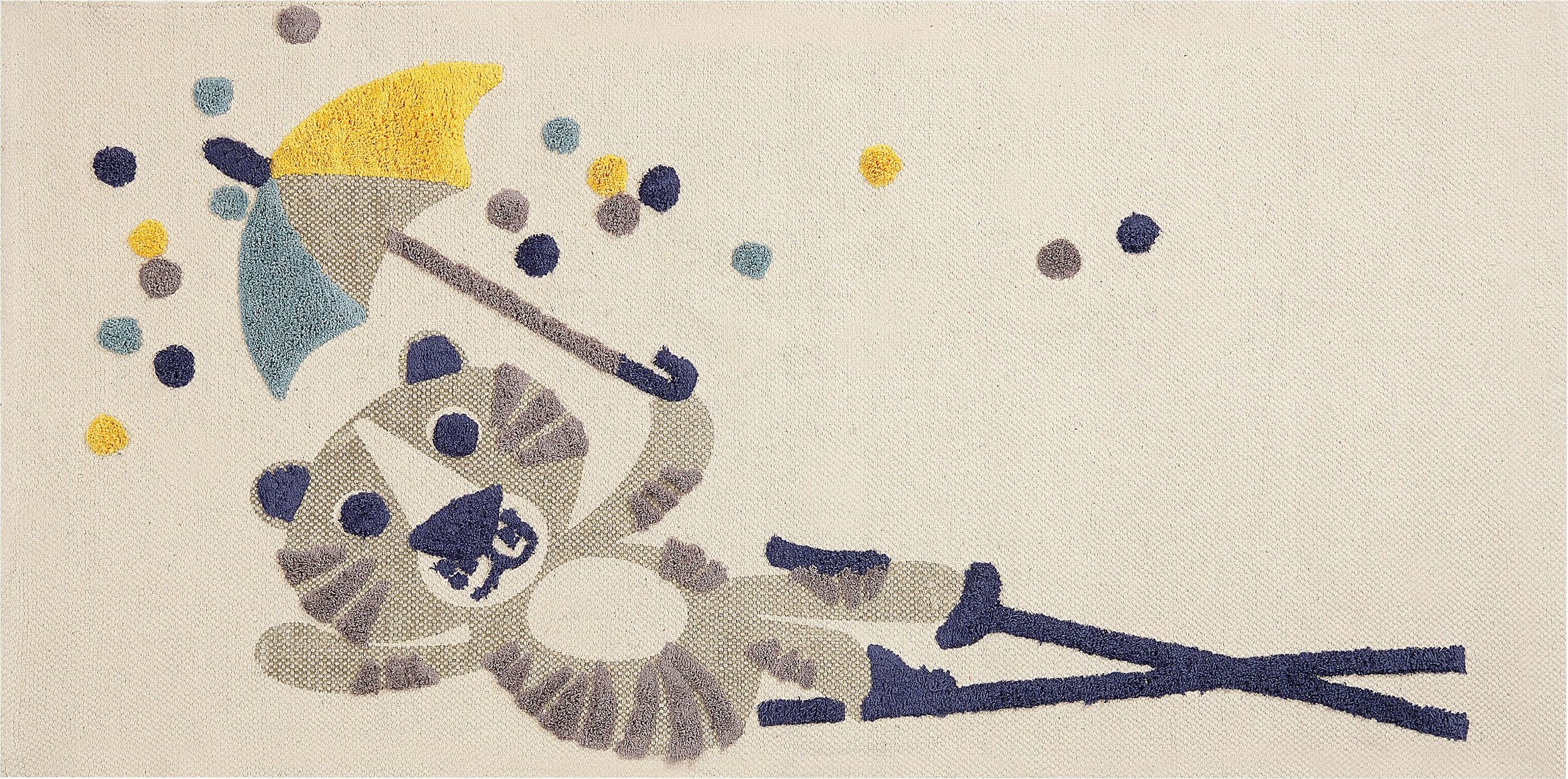 Beliani Dywan dziecięcy bawełniany w zwierzęcy wzór 80 x 150 cm beżowy SINGKIL