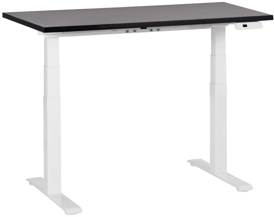 Biurko Beliani Biurko regulowane elektrycznie 120 x 72 cm czarno-białe DESTINES