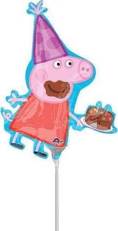 AMSCAN Balon foliowy do patyka Świnka Peppa - 33 cm uniwersalny