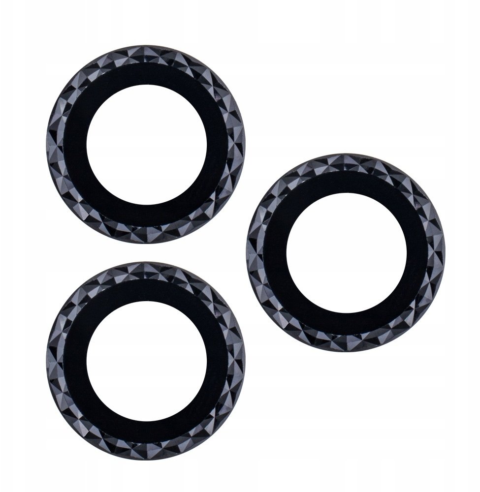 Zestaw szkieł na aparat do Samsung Galaxy S24 czarna ramka (3 sztuki)