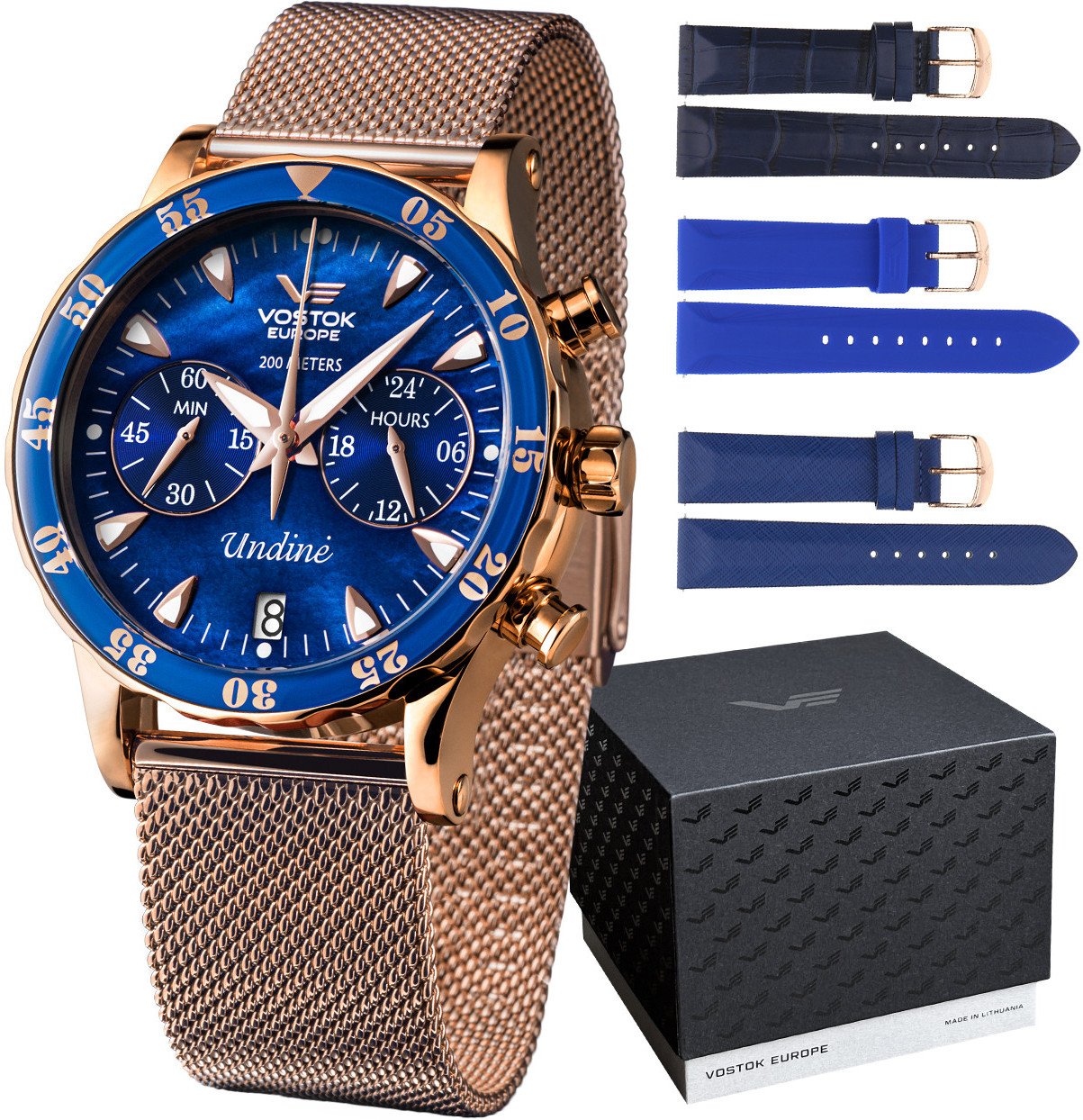 Zegarek damski Vostok Europe VK64-515B670B różowe złoto