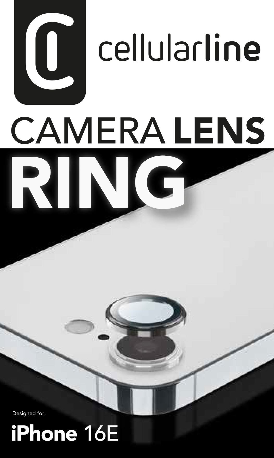 Cellularline Camera Lens Protection Ring fr iPhone 16e Clear