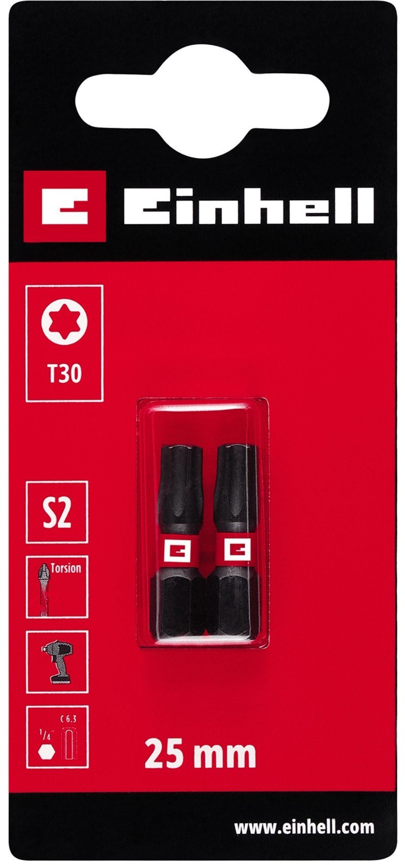 BITY PODWÓJNIE SKRĘTNE T30 S2 25MM 2 SZT.