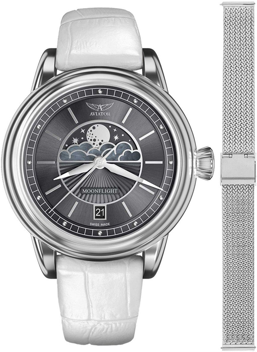 Zegarek damski Aviator V.1.33.0.254.4.WM-SET srebrny