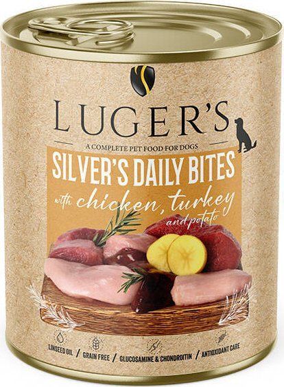 Karma mokra dla psa Luger's Silver's Daily Bites z kurczakiem, indykiem i ziemniakiem 800 g