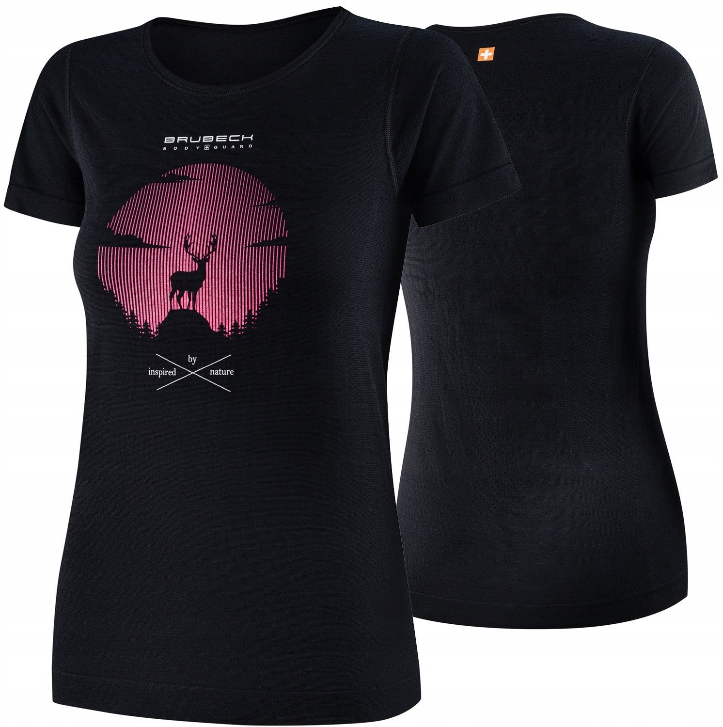 SS1272W Koszulka damska z krótkim rękawem OUTDOOR WOOL PRO czarny XL - JELEŃ 2