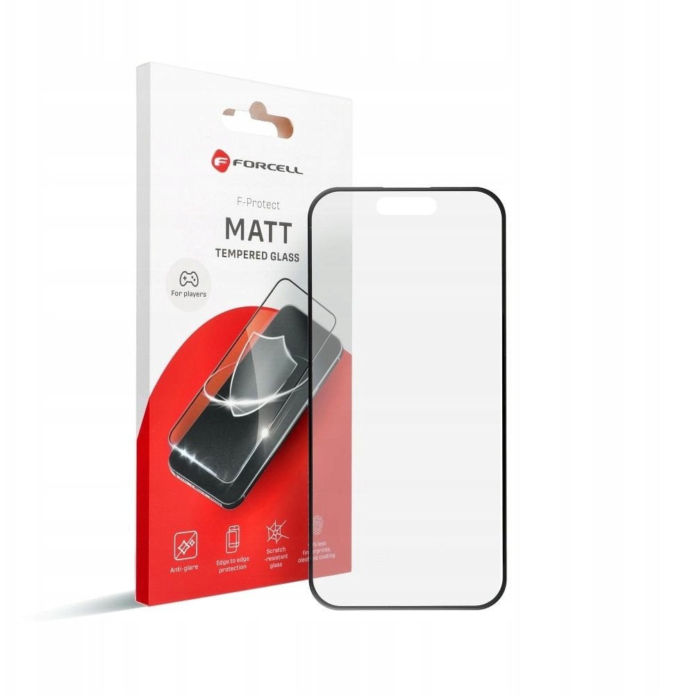 Szkło Hartowane Forcell Matt Glass - do Iphone 14 Pro czarny