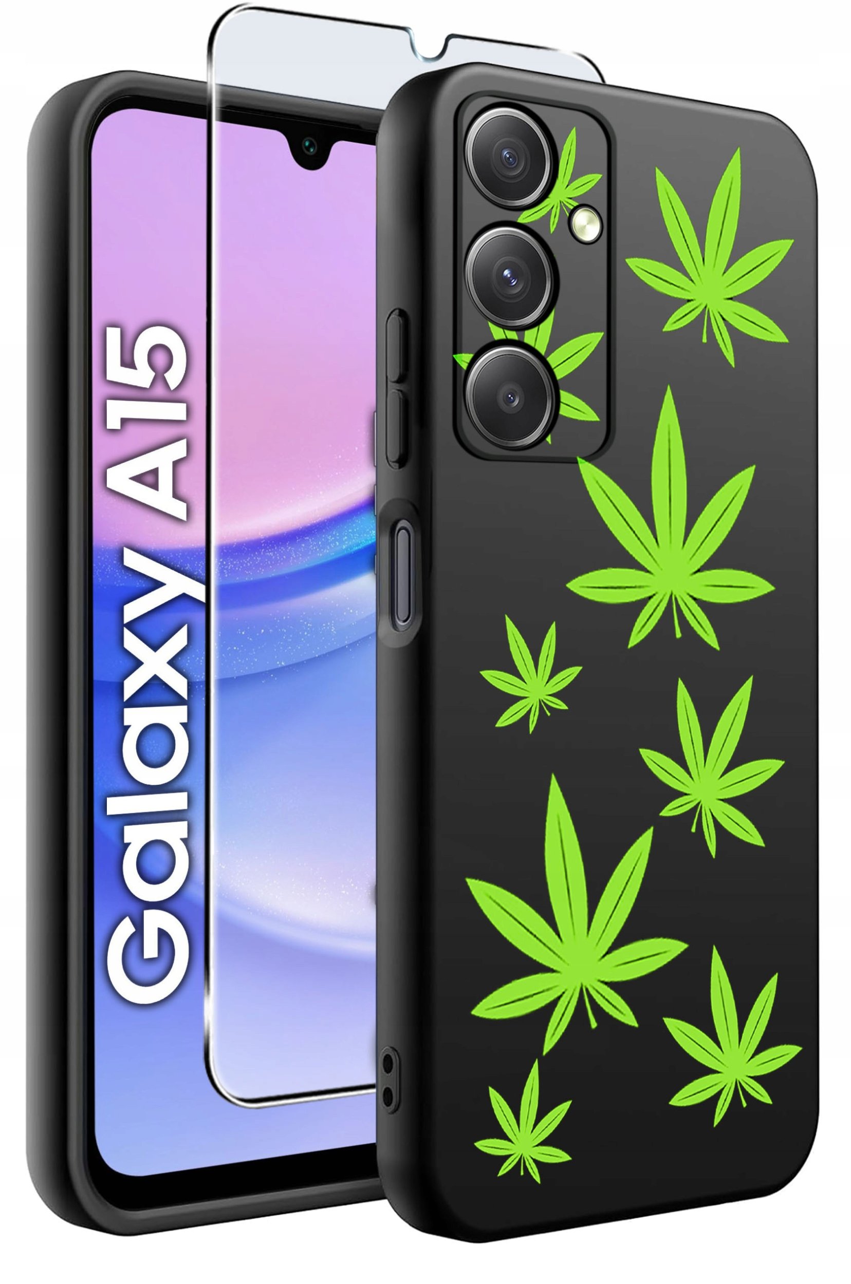 ETUI do Samsung A15 4G | 15 5G WZORY | SILIKONOWE MATT CASE + SZKŁO 9H