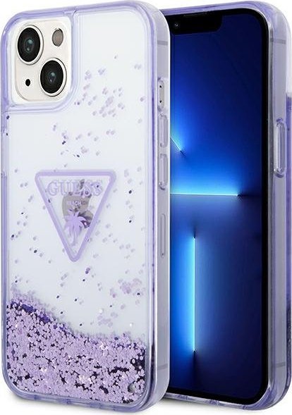 Guess Etui Guess GUHCP14MLFCTPU Apple iPhone 14 Plus fioletowy/purple hardcase Liquid Glitter Palm Collection
