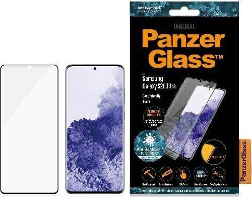 PanzerGlass PanzerGlass Curved Microfracture Sam S21 Ultra G998 Case Friendly AntiBacterial czarny/black