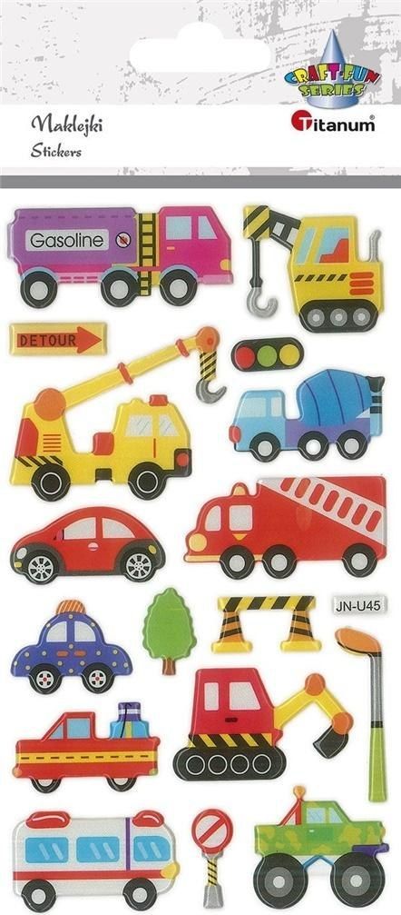Titanum Naklejki wypukłe pojazdy użytkowe mix 17szt