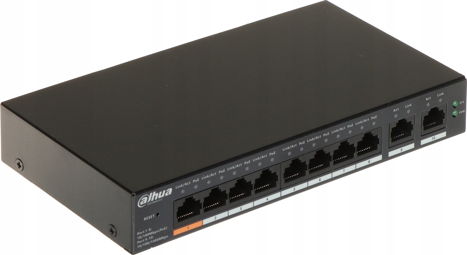 Switch Dahua Technology Switch|DAHUA|Type L2|Desktop/pedestal|PoE ports 8|CS4010-8ET-60