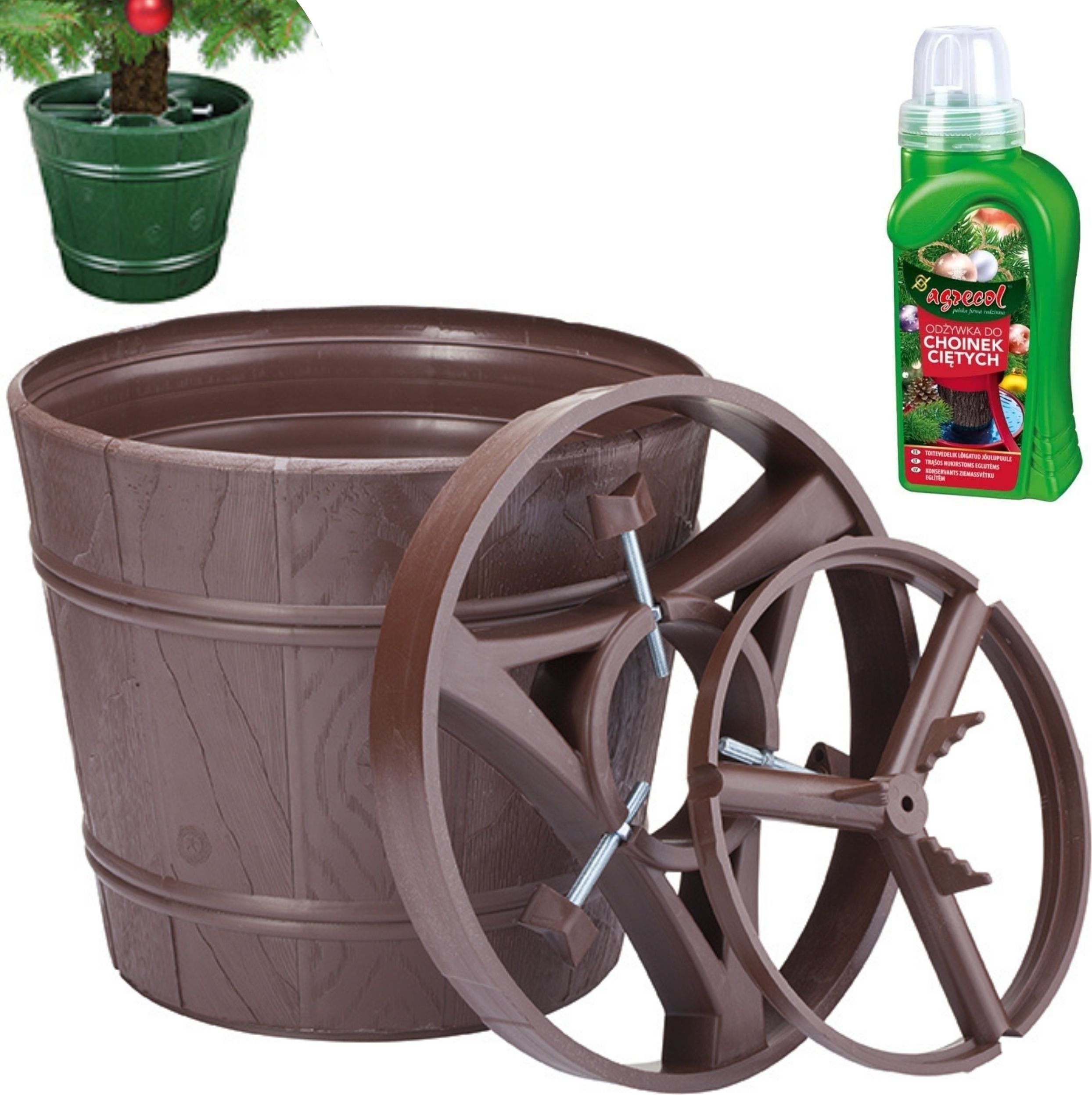 Dikel Stojak choinkowy Planet do 2,5m z odżywką do choinek ciętych Agrecol