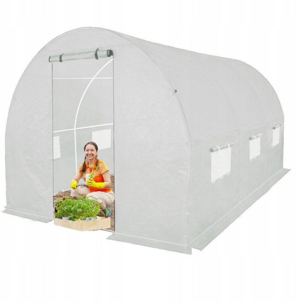 Tunel Foliowy Szklarnia 2x3m Biały 6m2 Stelaż 19 mm