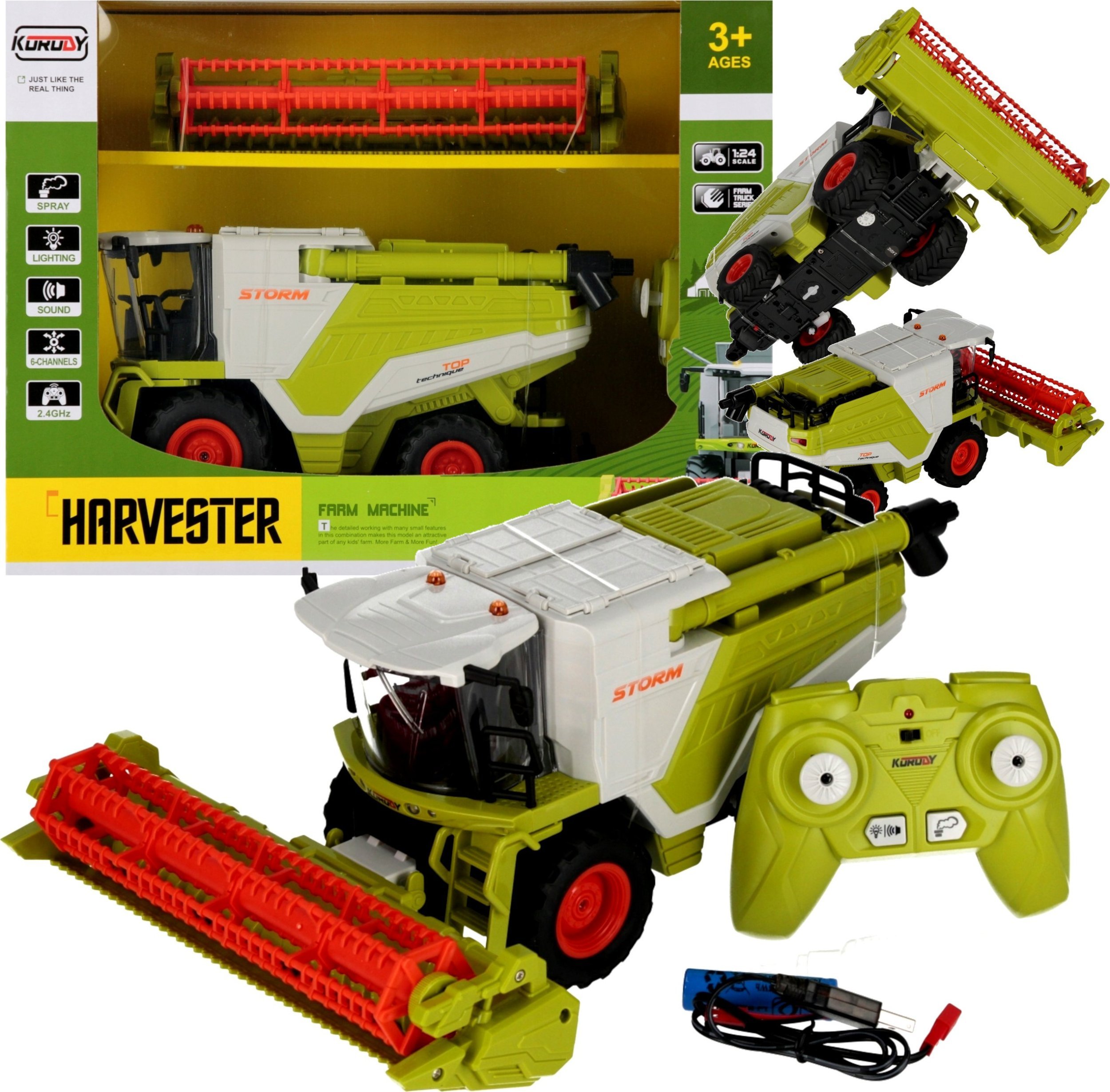 Mega Creative Kombajn zabawka zbożowy duży zdalnie sterowany pilot zabawka dla dzieci