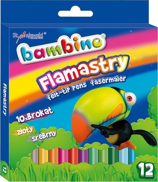 Bambino BAMBINO Flamastry Brokatowe 10x złoty/srebrny
