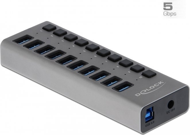 HUB USB Delock Externer SuperSpeed USB Hub mit 10 Ports + Schalter