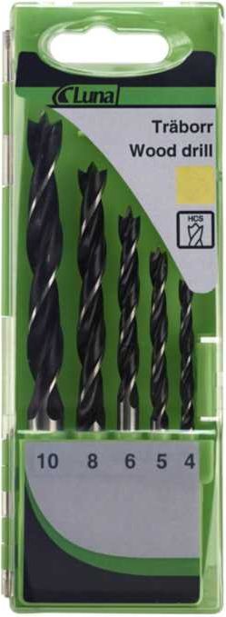 Wiertło Luna do drewna kręte walcowe 4 5 6 10 8mm zestaw (232170100)