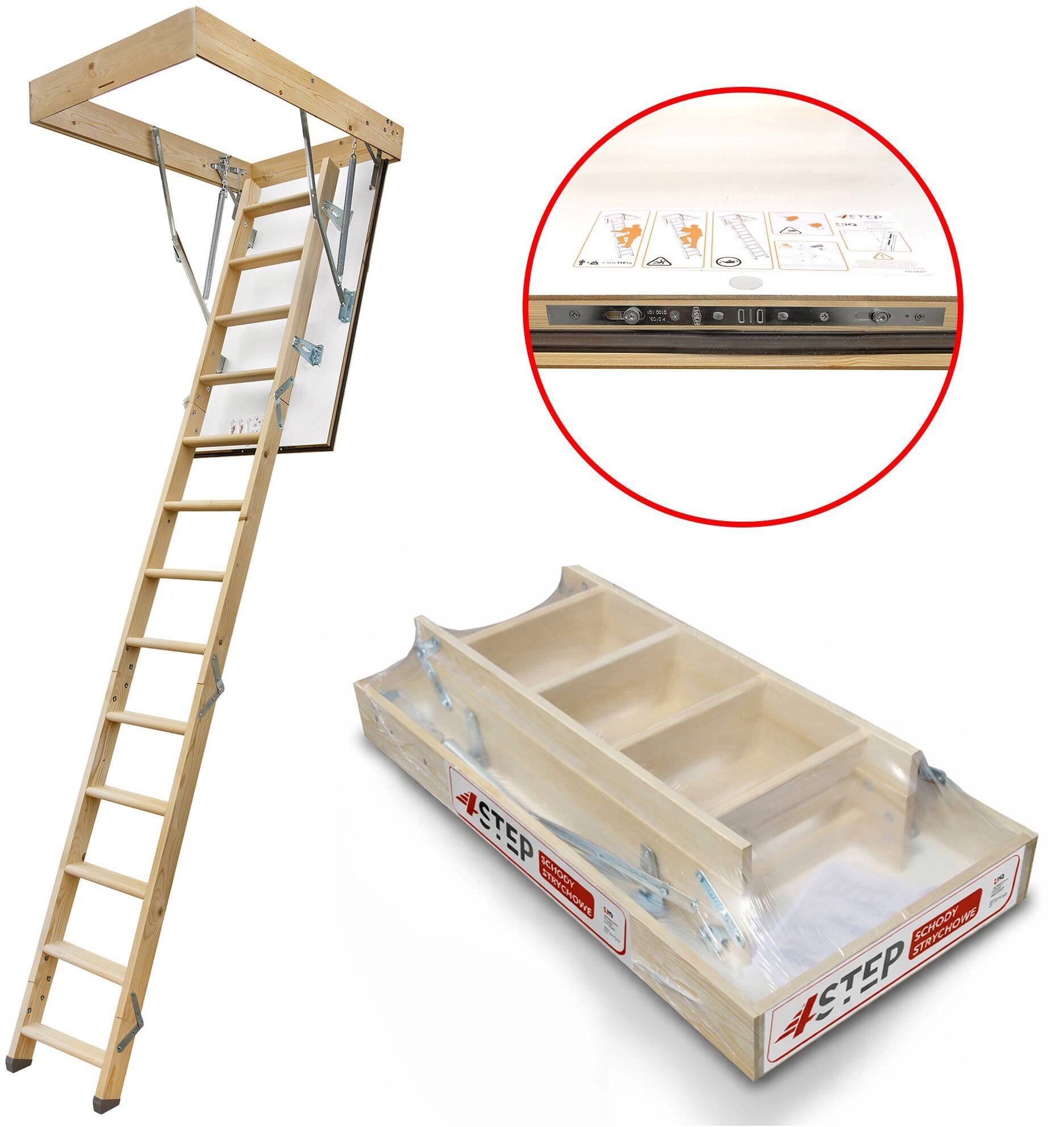 Drzwi Przesuwne Schody Strychowe Wyłaz na strych 4STEP GREENLINE* 120x90 35mm 1,05W/m2K H310