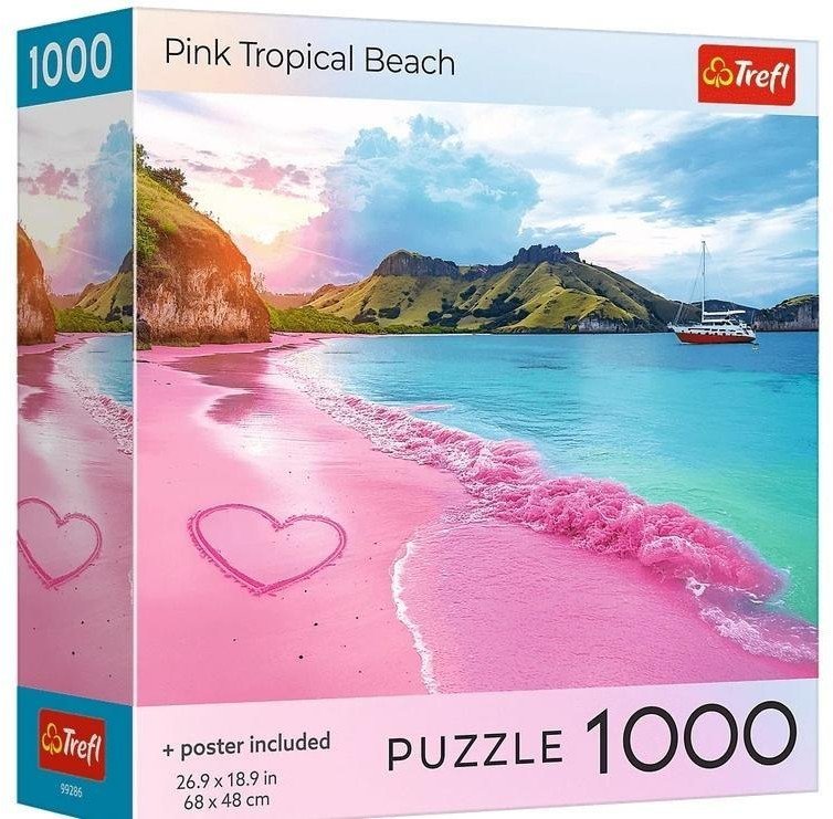 Puzzle 1000 USA Collection: Pink Beach TREFL