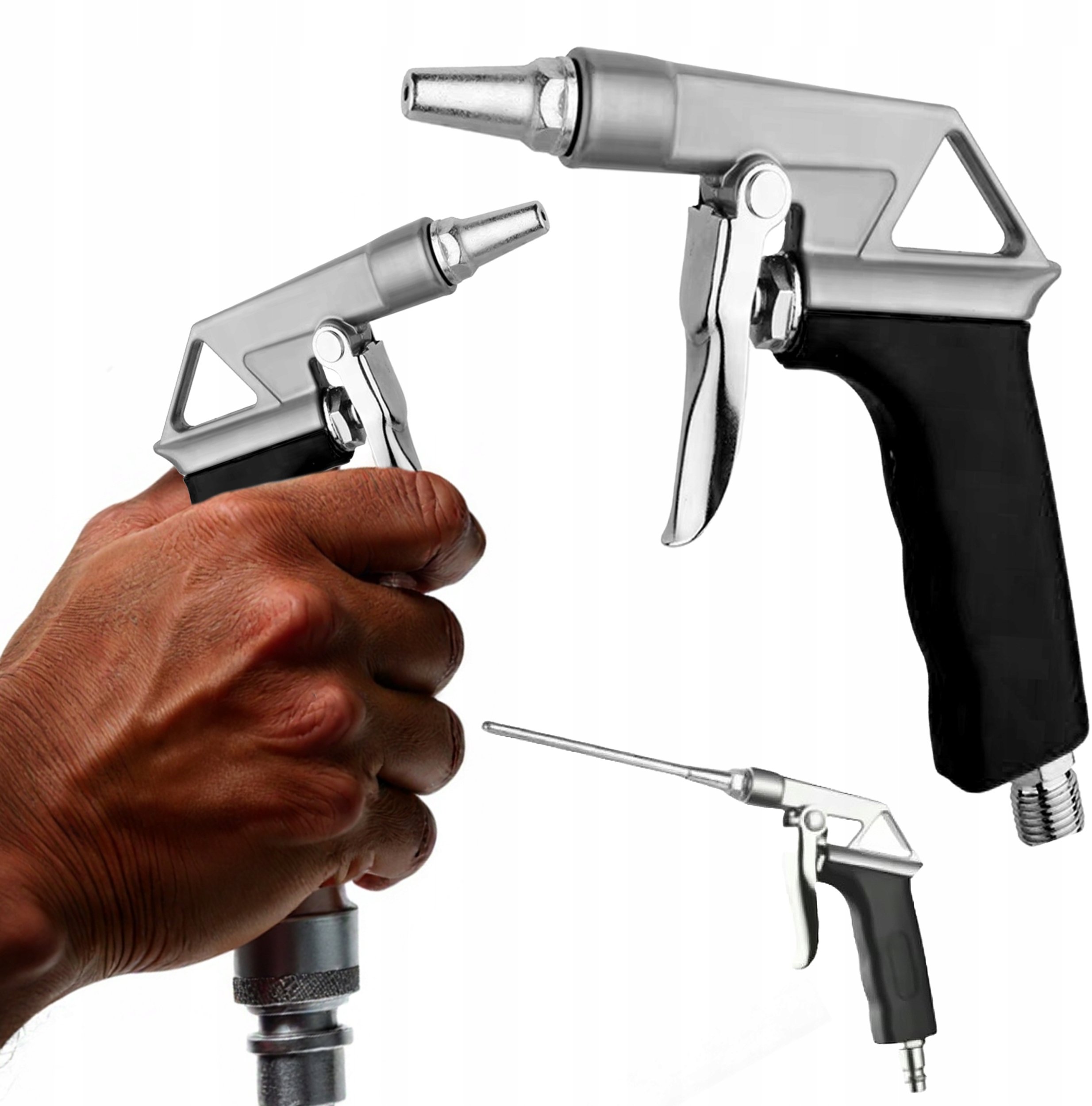 PISTOLET PNEUMATYCZNY DO PRZEDMUCHIWANIA POWIETRZA KOMPRESORA 2 KOŃCÓWKI