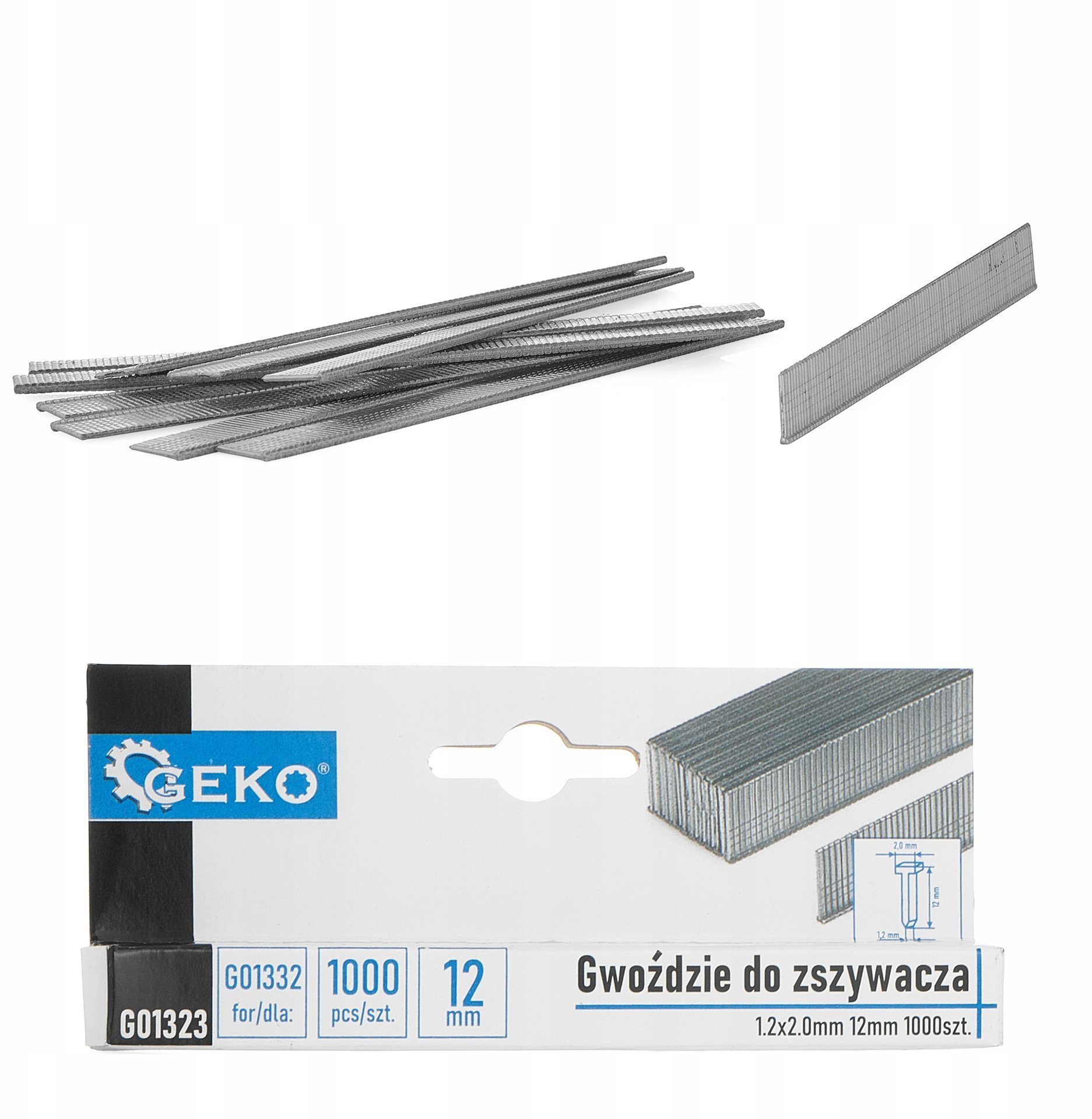 Gwoździe do zszywacza 1.2x2.0mm 12mm 1000szt. (200)