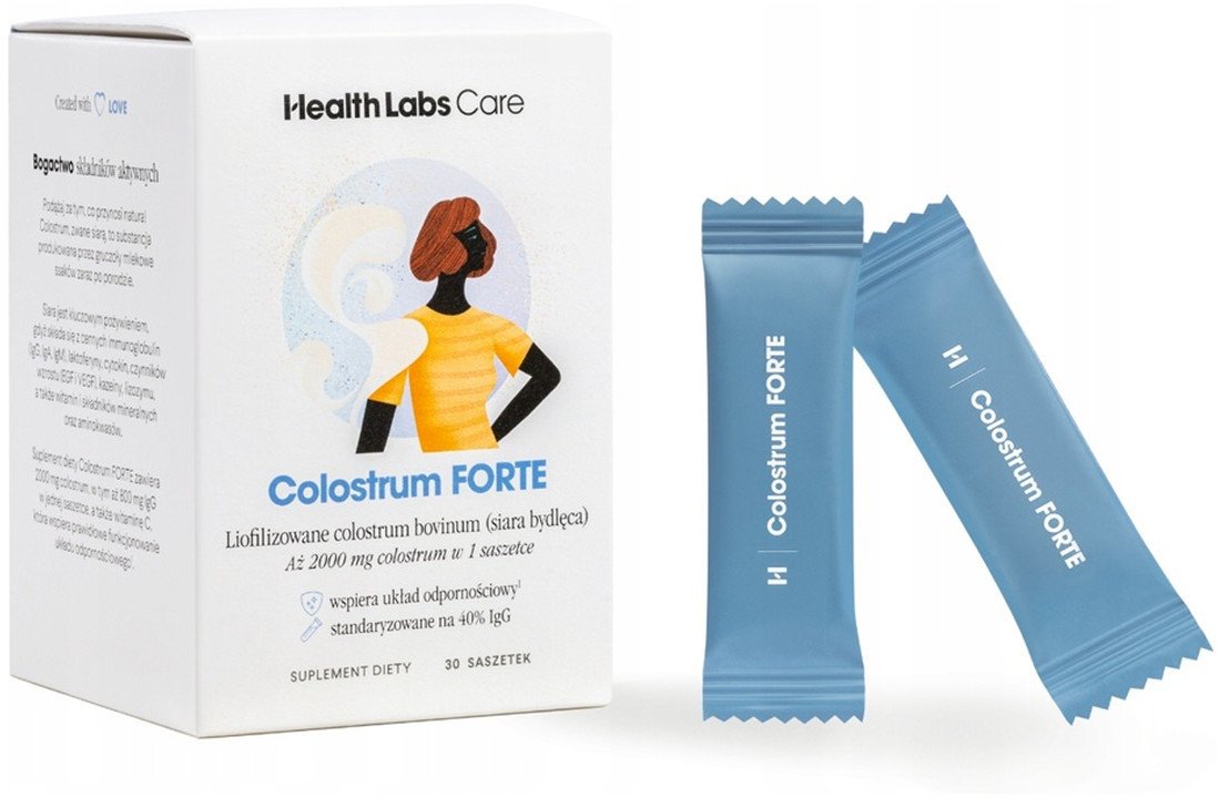 HealthLabs Colostrum forte liofilizowane colostrum bovinum suplement diety 30 saszetek