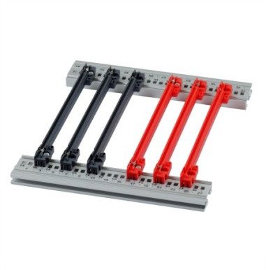 SCHROFF Szyna prowadząca, PC, 220 mm, szerokość rowka 2 mm, czerwona, 10 szt.