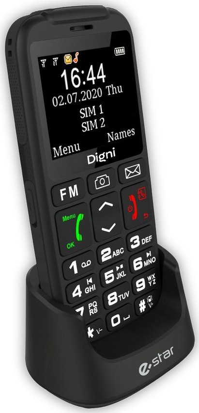 Telefon komórkowy Estar eSTAR Digni Talk Senior Phone Dual SIM Black Black