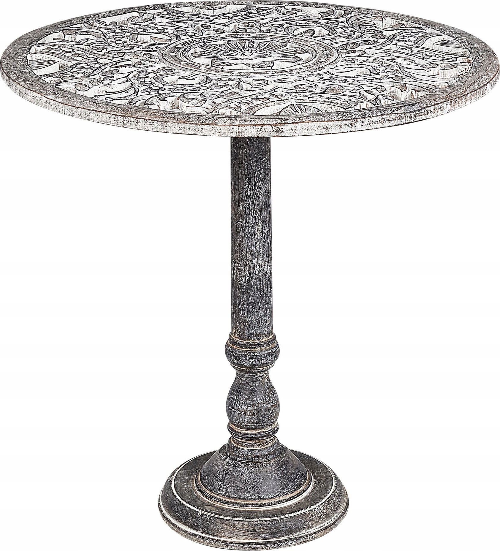 Beliani Stolik pomocniczy drewno mango szary NAPARA