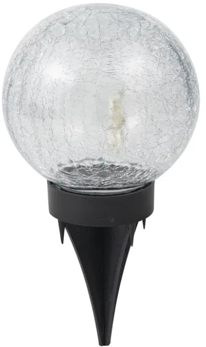 SOLAR CRACKLE GLASS ORB LIGHT15CM 100969