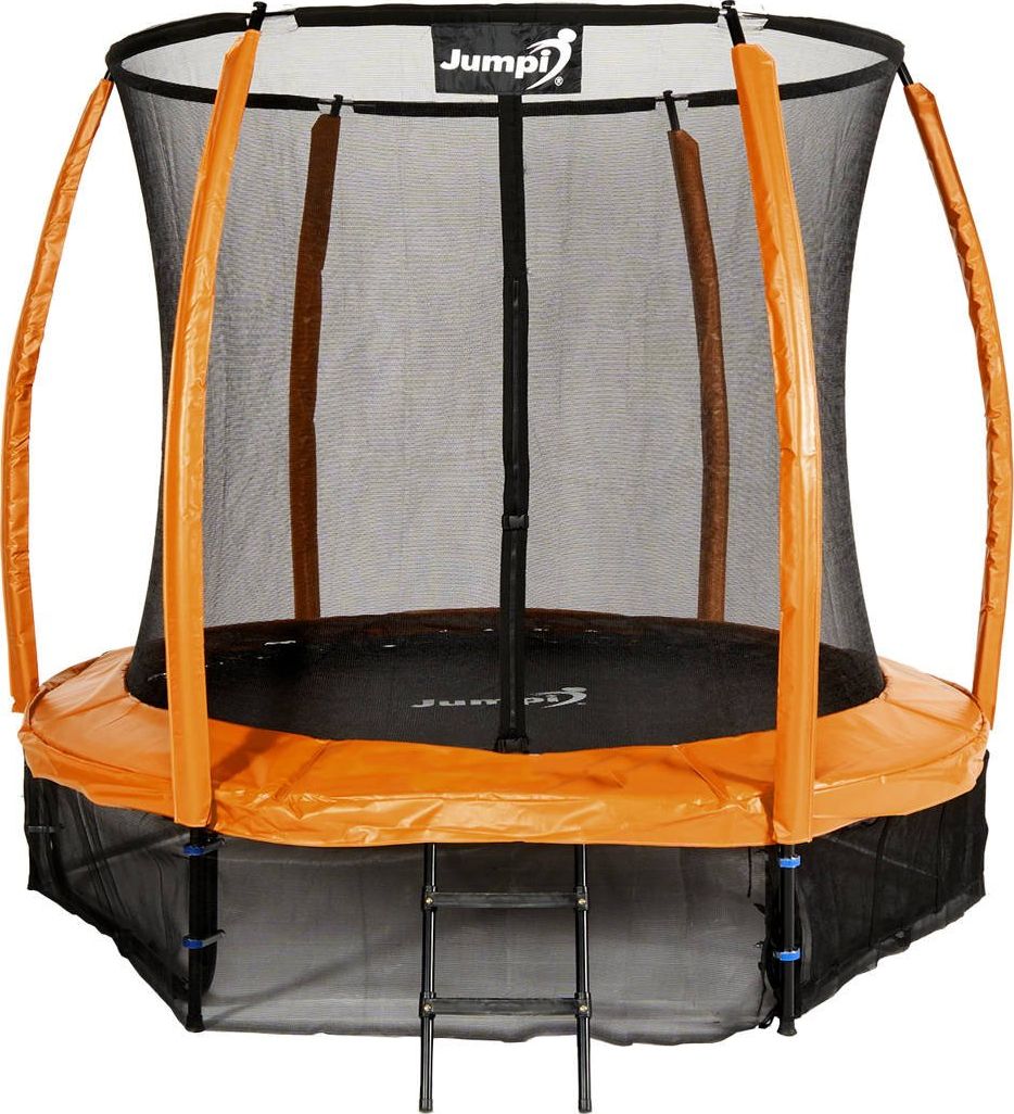 Trampolina ogrodowa Jumpi ogrodowa Maxy Comfort Plus z siatką wewnętrzną 8.5 FT 252 cm pomarańczowa
