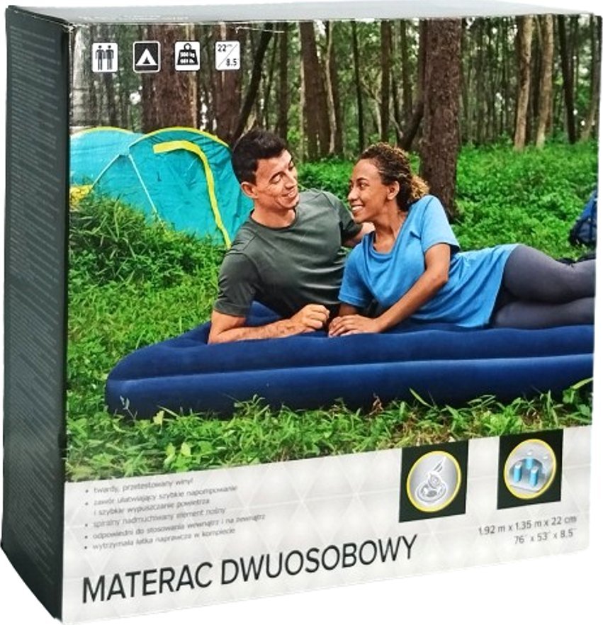 JOINCO Dmuchany materac dwuosobowy 22x135x192cm do 300kg