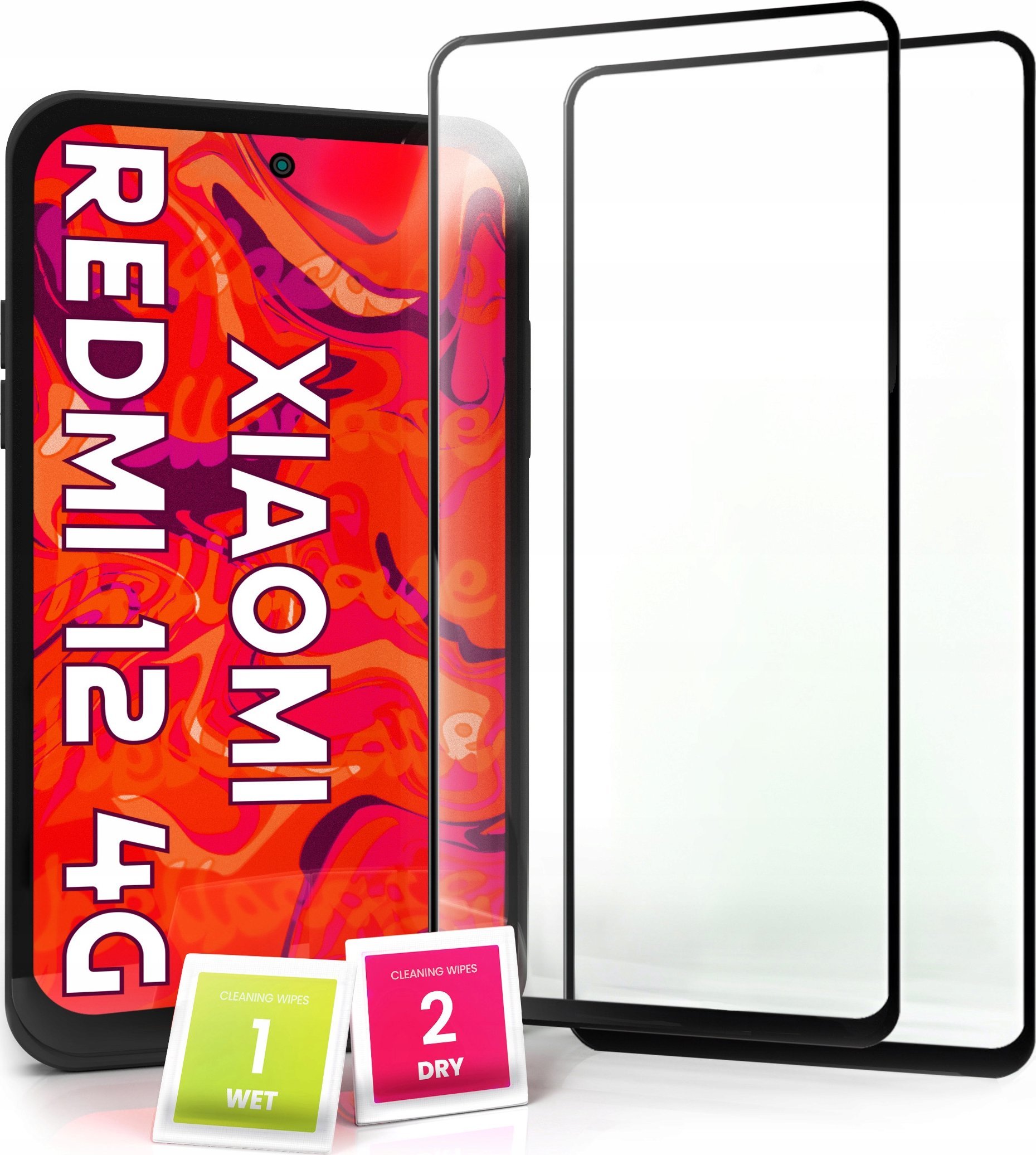 Hello Case 2-pak Szkło Hartowane do Xiaomi Redmi 12 / 13 Ochronne Pełne Na cały ekran