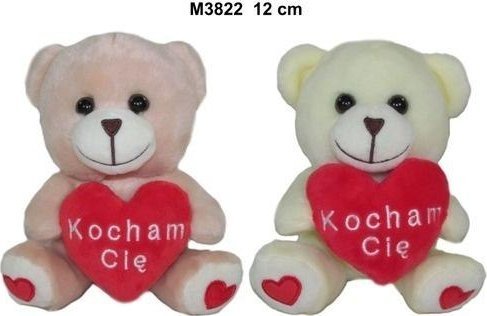 Miś z sercem 12cm MIX