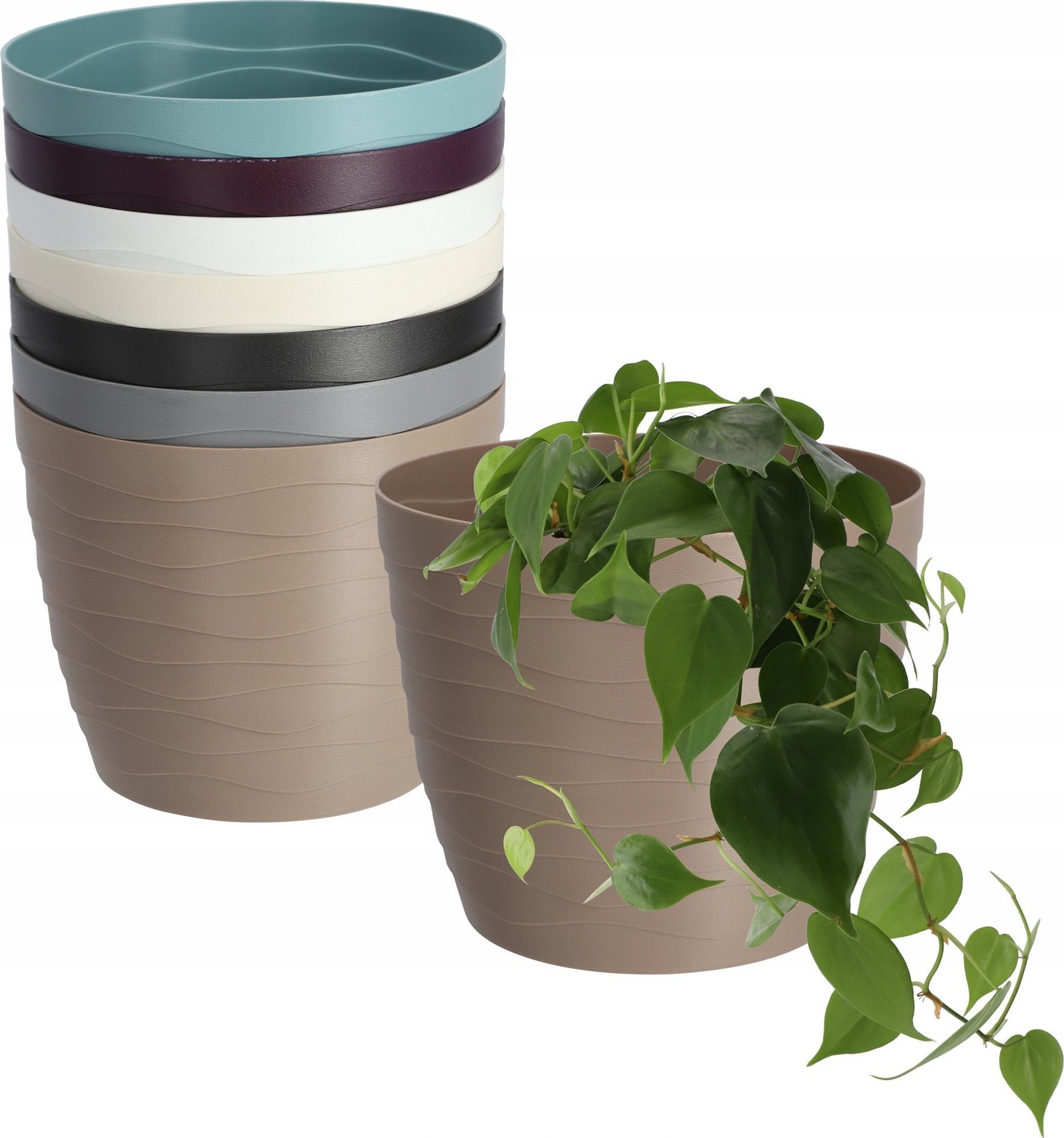 Kadax Doniczka Osłonka Na Kwiaty Okrągła Beżowa 11 cm