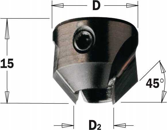 Gzymka Pogłębiacz do wierteł z 4 spiralami CMT 316.060.11 HW D3=6 D=16 RH