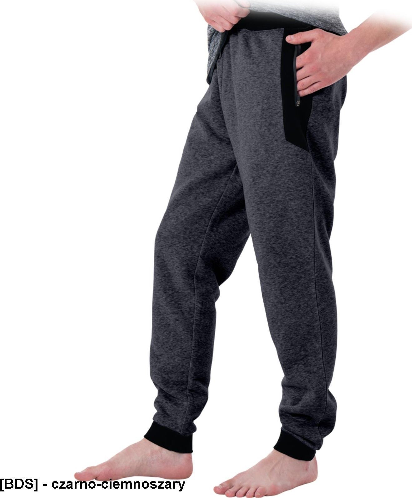 R.E.I.S. SCUTTER - spodnie ochronne do pasa scutter, 100% poliester, 260 g/m2 nogawki zakończone ściągaczem - czarno-ciemnoszary 2XL