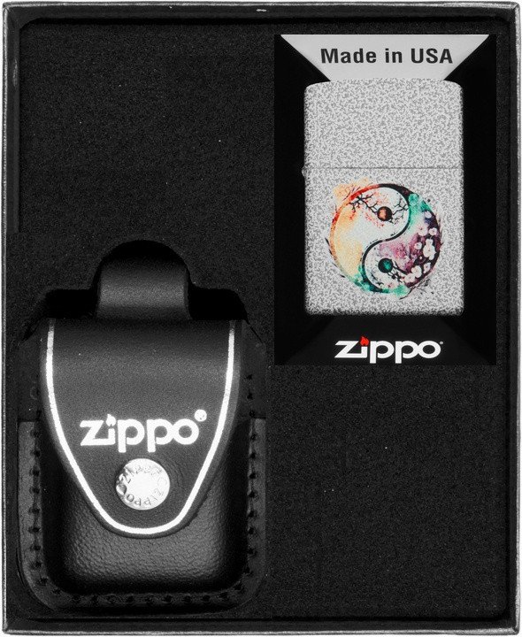 Zestaw ZIPPO Zapalniczka WATERCOLOR YIN YANG DESIGN Prezentowy No3