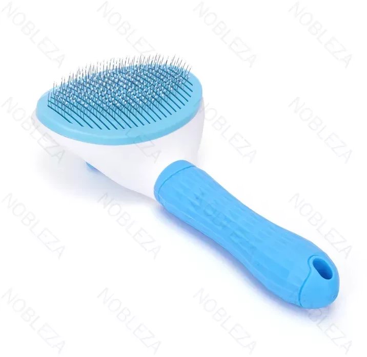 Szczotka o cienkich metalowych włosach dla psa i kota samoczyszcząca
