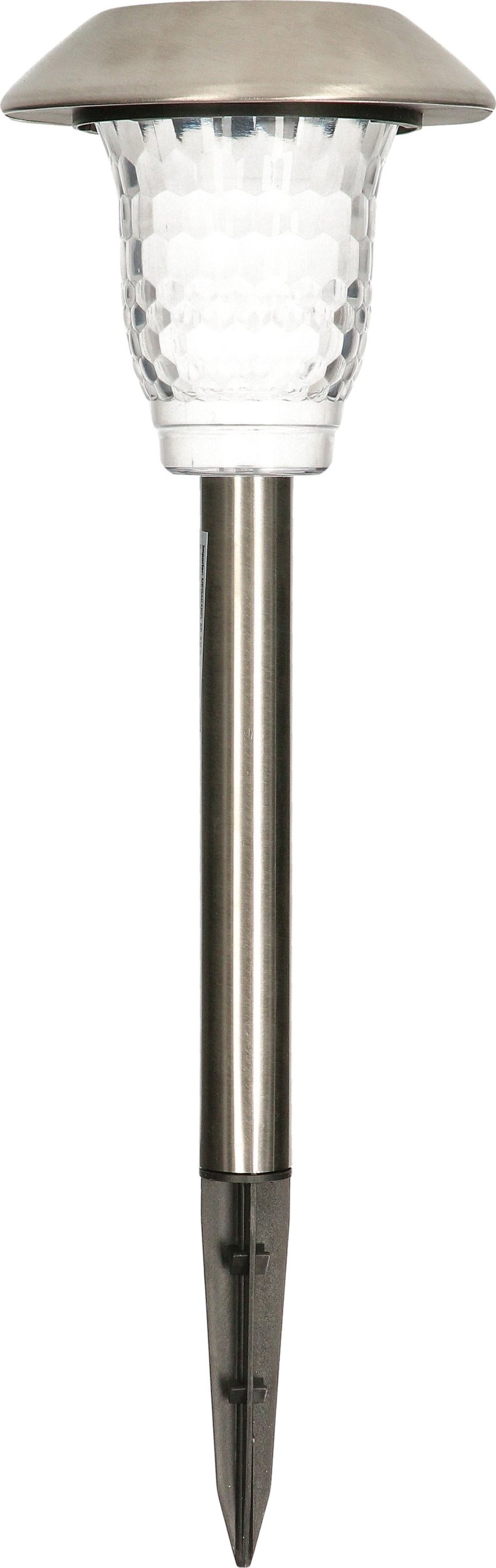 Kinkiet MEGAKABEL Lampa solarna ogrodowa CRYSTALS wbijana LED srebrna do oświetlenia ścieżki CPD-002 MK MEGAKABEL