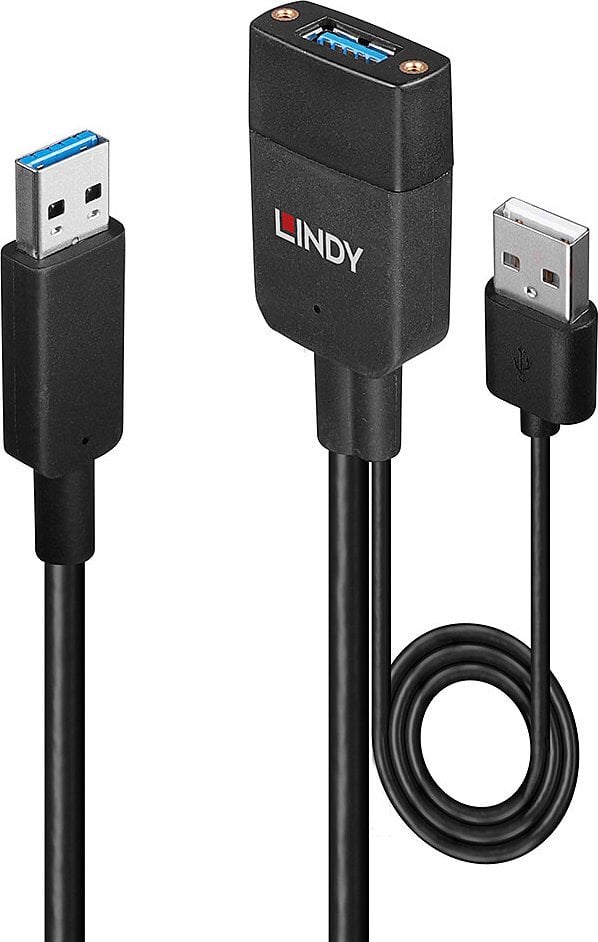Kabel USB Lindy 2x USB-A - USB-A 35 m Czarny (43357)