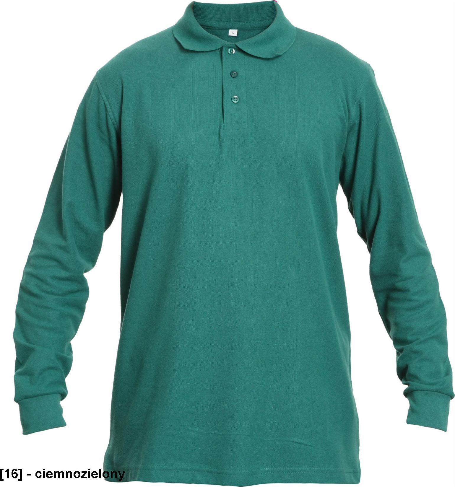 CERVA SANGU - koszulka polo dł.rękaw - ciemnozielony 3XL