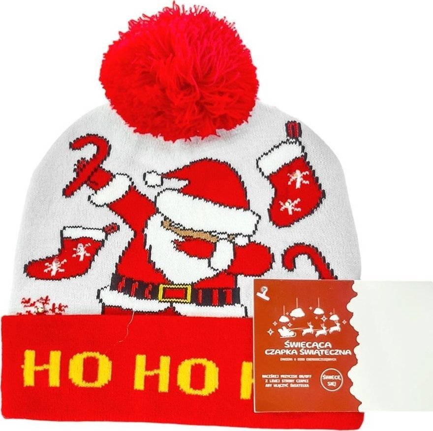 Czapka LED. Ho, ho, ho Mikołaj