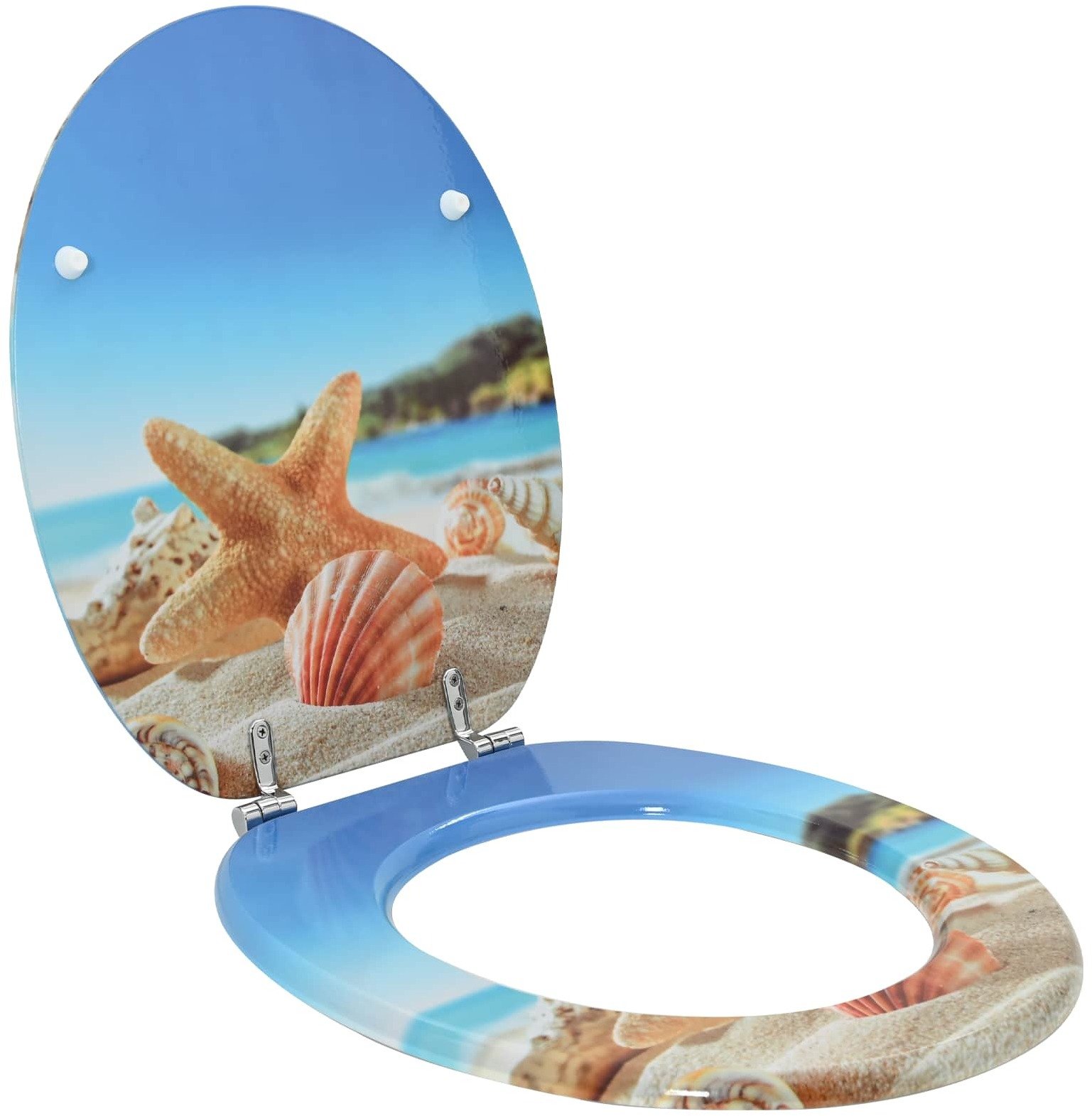 vidaXL Deska toaletowa Jasnoniebieski 44 x 38 cm Płyta MDF