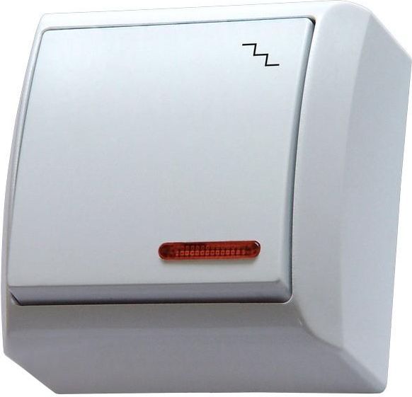 Ospel Łącznik schodowy Bis pojedynczy z podświetleniem biały (ŁN-3BS/00)